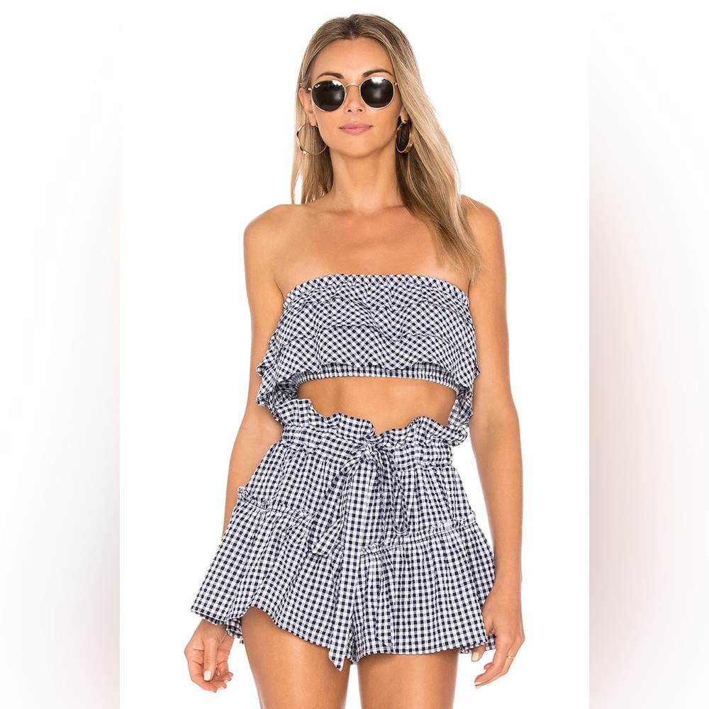 Blue Life Lola Top in Navy & White Gingham